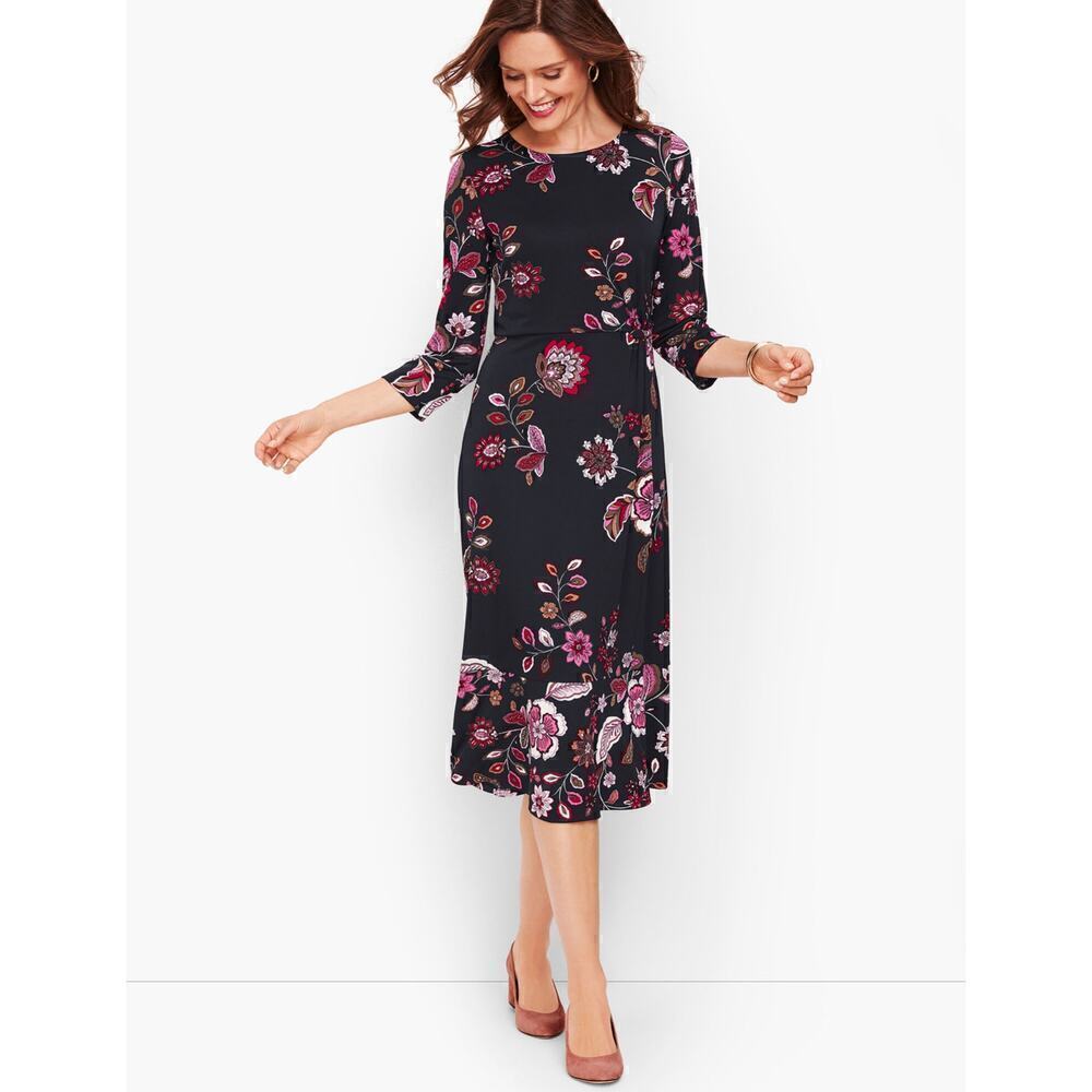 RUCHED JERSEY MIDI DRESS BY TALBOTS